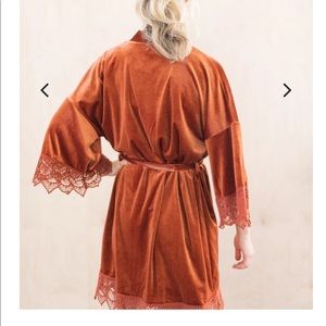 Burnt Orange Velvet Robe